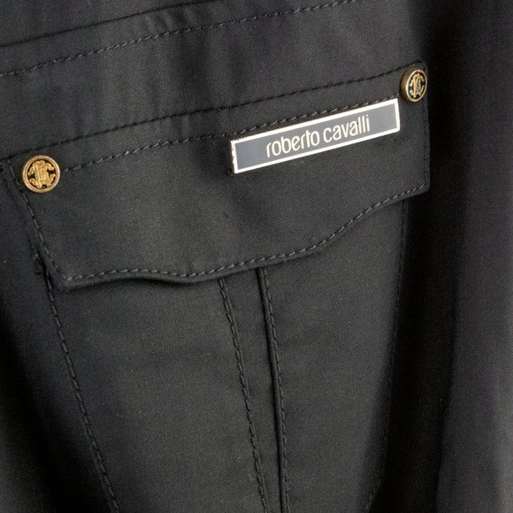 Roberto Cavalli Black Stretch Flared Pants - Picture 6 of 8